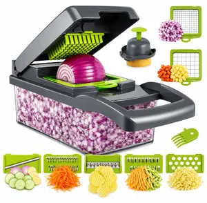 Vegetable Chopper with Container - Multifunctional Vegetable Cutter, Veggie Chopper, Onion Cutter, Kitchen Choppers And Dicers, Fruit And Vegetable Chopper
