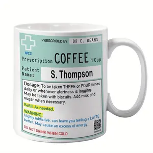 Ceramic Mug, 11oz/325ml, Fun Gift, Microwave Safe, Holiday Gift, Personalized Gift, Large Mug with Custom Name, 330ml, Fun Doctor Prescription Mug