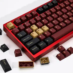 174  Clone Red Samurai Key Caps PBT Double Shot Custom Keycap Set,Keycaps 60 Percent,Cherry Profile Keycaps for GK61/64/68/84/87/100/104/108 Mechanical Keyboard