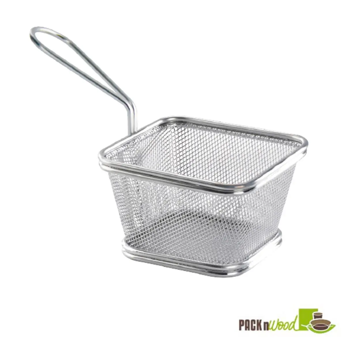 Packnwood 294PAN17 Reusable Stainless Steel Kitchen Mini Fryer Basket, 4.9x4x3.2 in.
