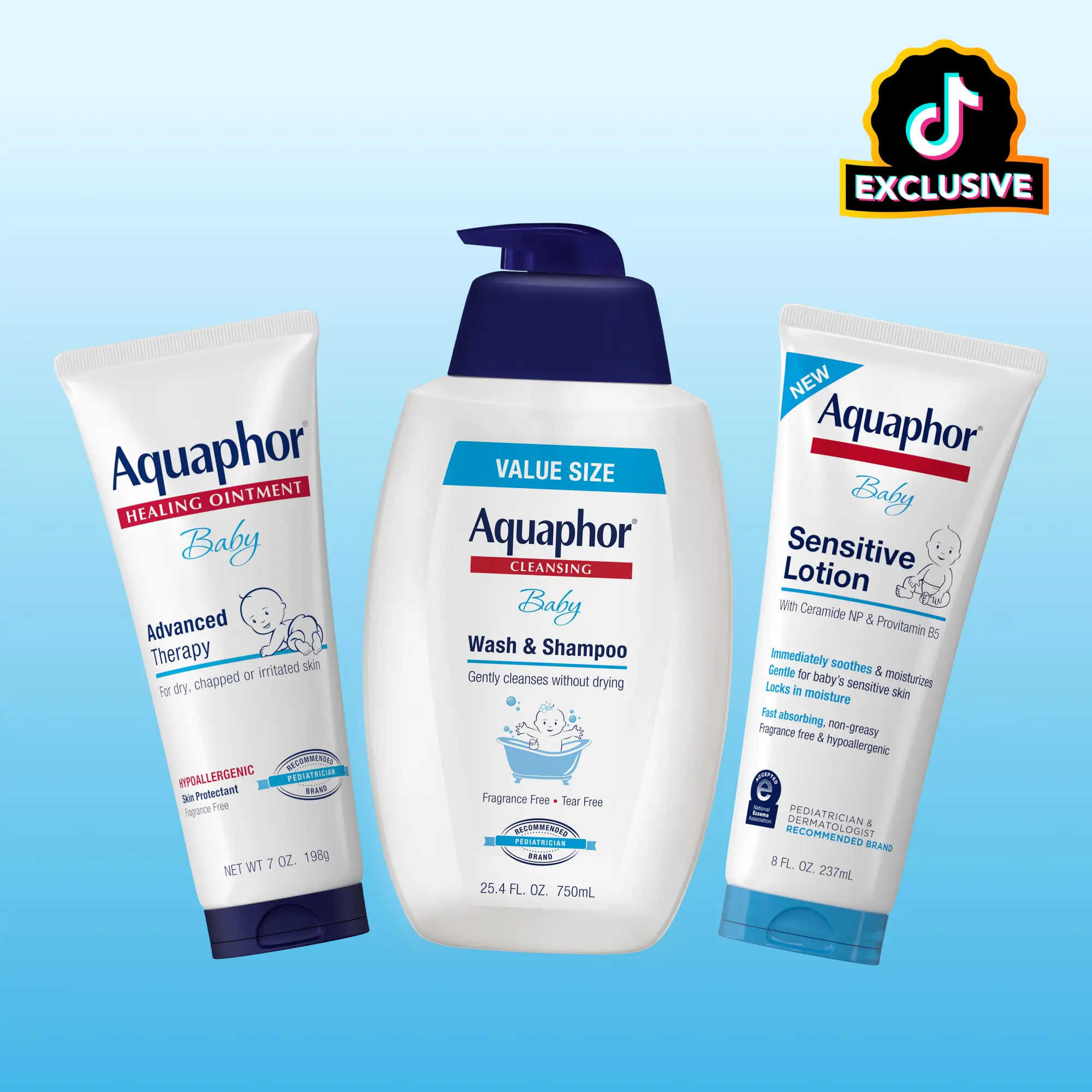 Aquaphor Baby's Complete Skin Care Routine Bundle — Wash, Moisturize & Heal