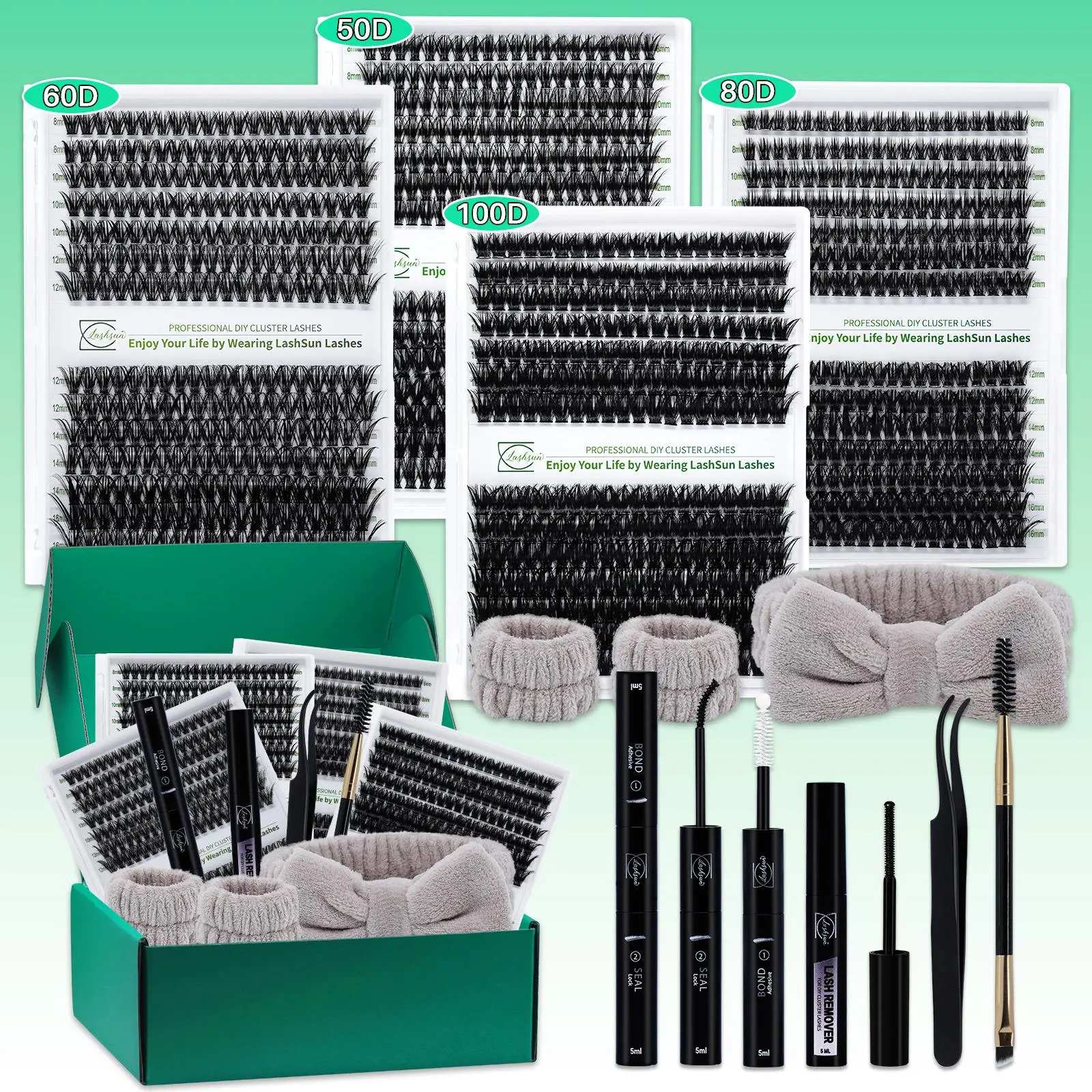 Mixed Length Individual False Eyelashes Kit, DIY Eyelash Clusters, Best Lash Clusters, 1 Box Natural Look Eyelash Extensions, Self Grafting Curl Eyelashes, Eye Makeup Enhancement False Eyelashes, Cosmetic, Eyelash Extensions Set