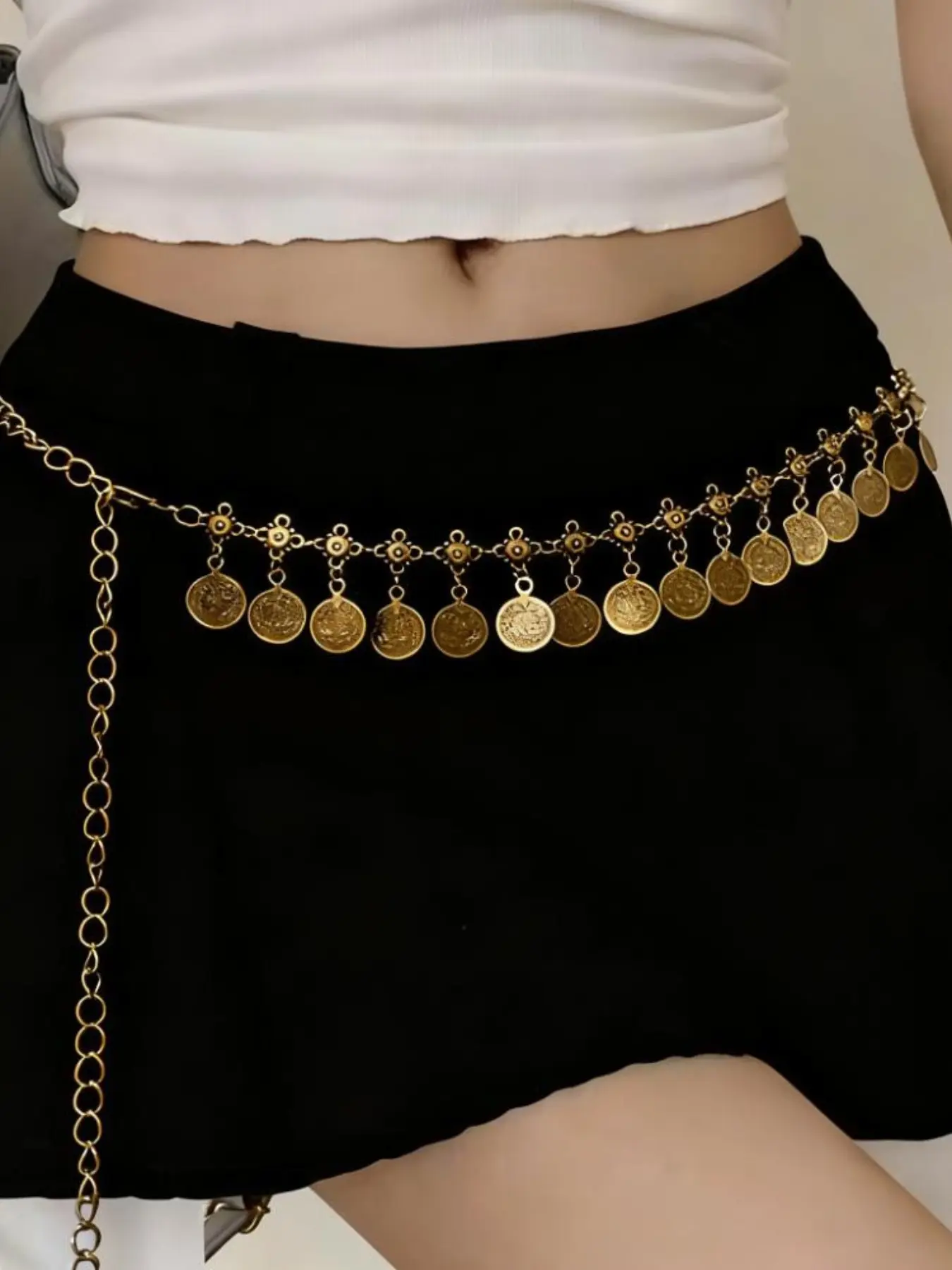 Chain Belt  Chain Belt for Women, Fashion Plus Size Gold Silver Waist Chains, Metal Coin Waist Belts, Chains Layered Trendy Belly Belts for Women, Vintage Accessories, Fashionable Boho Style Belt, Statement Belts, Body Jewelry, Body Jewellery