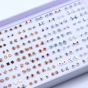 36Pairs/Lot Fashion Colorful  Resin Stud Earring Women Girls Animal Fruit Piercing Jewelry Wedding Party Gifts Mixed Style