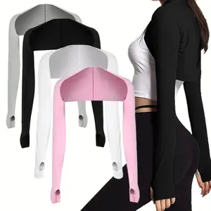 Sun Protection Arm Sleeves with Shoulder Strap 4 Pcs Womens UPF 50 Breathable Cooling Elbow Gloves for Driving Cycling Outdoor