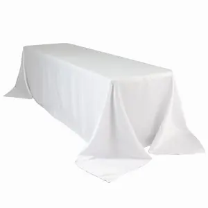 Lamour Satin 90"x156" Rectangle Tablecloth White - Luxurious, Soft Seamless Table Cover for Stylish Settings