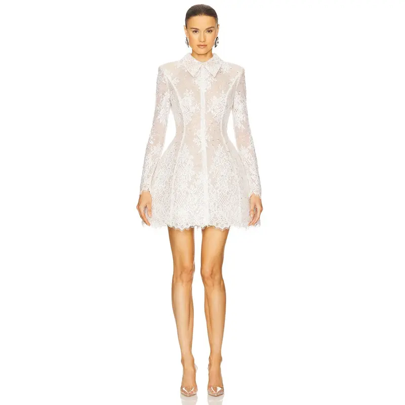 chinese dress ladies Bronx and Banco Maia White Lace Tie Shoulder Mini Dress