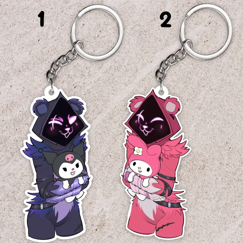 Fortnite Raven Team Leader keychain: pink and purple skins, Ravenfortnite, Raven Fortnite keychain ver2