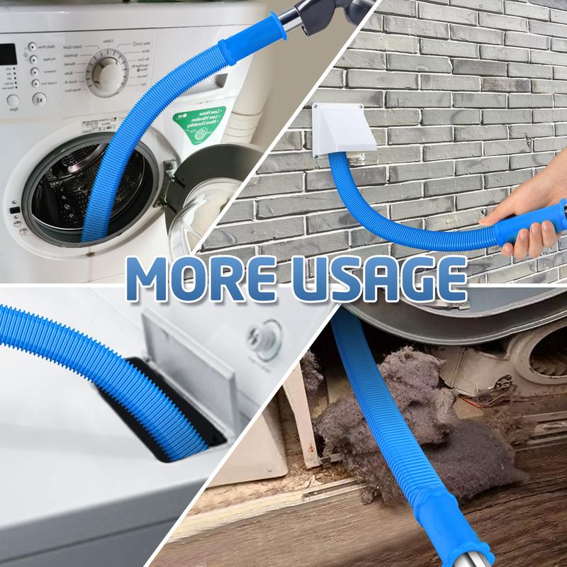 2 Pieces Dryer Vent Cleaner Kit Compatible with All Vacuum Cleaner, Dryer Lint Brush and Vacuum Hose Attachment with Stretch Universal Connector, Quickly Lint Remover