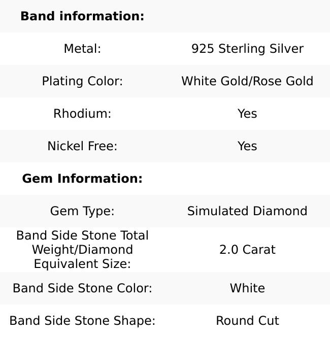 Eternity Three Tone 4PC Stackable Wedding Band Set Eternity Three Tone 4PC Stackable Wedding Band Set