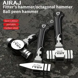 AIRAJ 6PCS Octagon Hammer Heavy Wall Removal Tool High Carbon Steel One-Piece Solid Iron Construction Soft Handle for Professionals & DIY