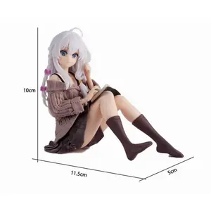 10cm<Witch's Journey>Anime figure collectible toy, PVC model figure gift, sweater-style figure, long-booted beauty figure
