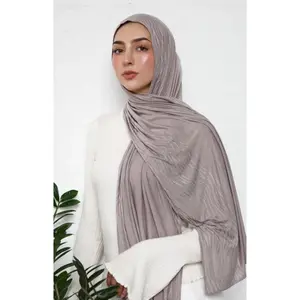 Patterned Jersey Hijab - Warm Gray