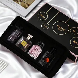 【Hicold】 Aesthetic Perfume Bottles Too Pretty to Hide Diamond-Cut Velvet Bow Shelf Decor Scent Long Lasting Scents Compact Design Travel Set