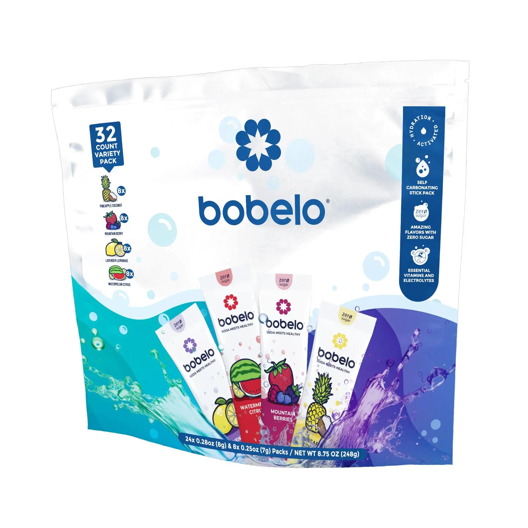 Bobelo Sparkling Hydration Pack - 32 Servings, Zero Sugar - TikTok Shop