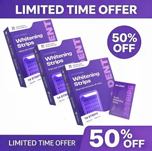 3 Pack DRDENT Purple Teeth Whitening Strips MX-7/21WhiteningSessions - Safe for Enamel - Non Sensitive TeethWhitening-Peroxide-Free Radiant