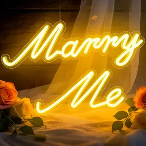 2 Pack Large MarryMe Neon Sign, MarryMe Light Up Sign, Neon Sign MarryMe with Dimmer ,  Led Sign for Proposal wedding Party Decor USB  Warm White,17.6 * 6 Inches (USB Plug include)