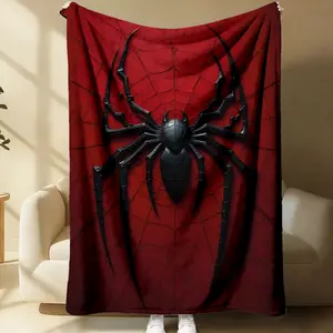 Dark Superhero-Themed Flannel Throw Blanket,3D Black Spider Web Print Throw Blanket, Perfect for Home, Camping, Travel and Keeping Warm In The Office, Makes A Perfect Addition to Your Living Room Decor.
