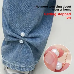 9-Pack Pants Leg Hem Shortening Tool Adjustable Clip Non-Damage No Sewing Jeans Leg Fixer for Easy Trouser Hems Customizable Without Sewing