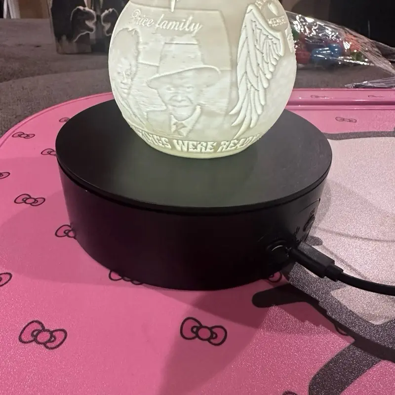 3D Printed memorial LED Light Ornament - Illuminated Decorative Item