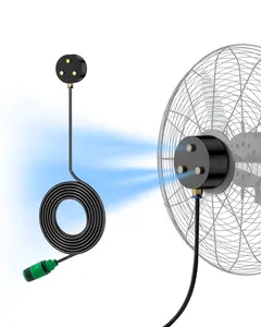 EhiAir Magnetic Outdoor Misting Fan Kit, Upgraded Fan Mister Kit for Outside, Triple Nozzle Design, 16.4FT Misting Line, Misting Cooling System for Patio, Backyard, Pool (Fans Not Included)