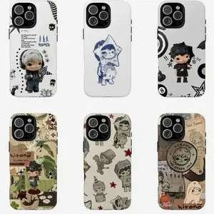 Hirono & Quirky Illustrations Phone Case Collection Y823 – Cute Character Dual Layer Protective Cover for iPhone & Samsung Galaxy – Glossy Finish