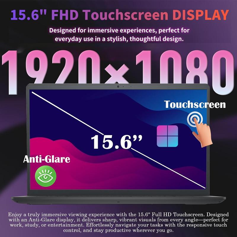 Dell Inspiron 15.6" Touchscreen Laptop | AMD Ryzen 7 7730U  | Windows 11 Pro | Copilot AI | FHD IPS (1920×1080) |  Long Battery Life | AMD Radeon Graphics