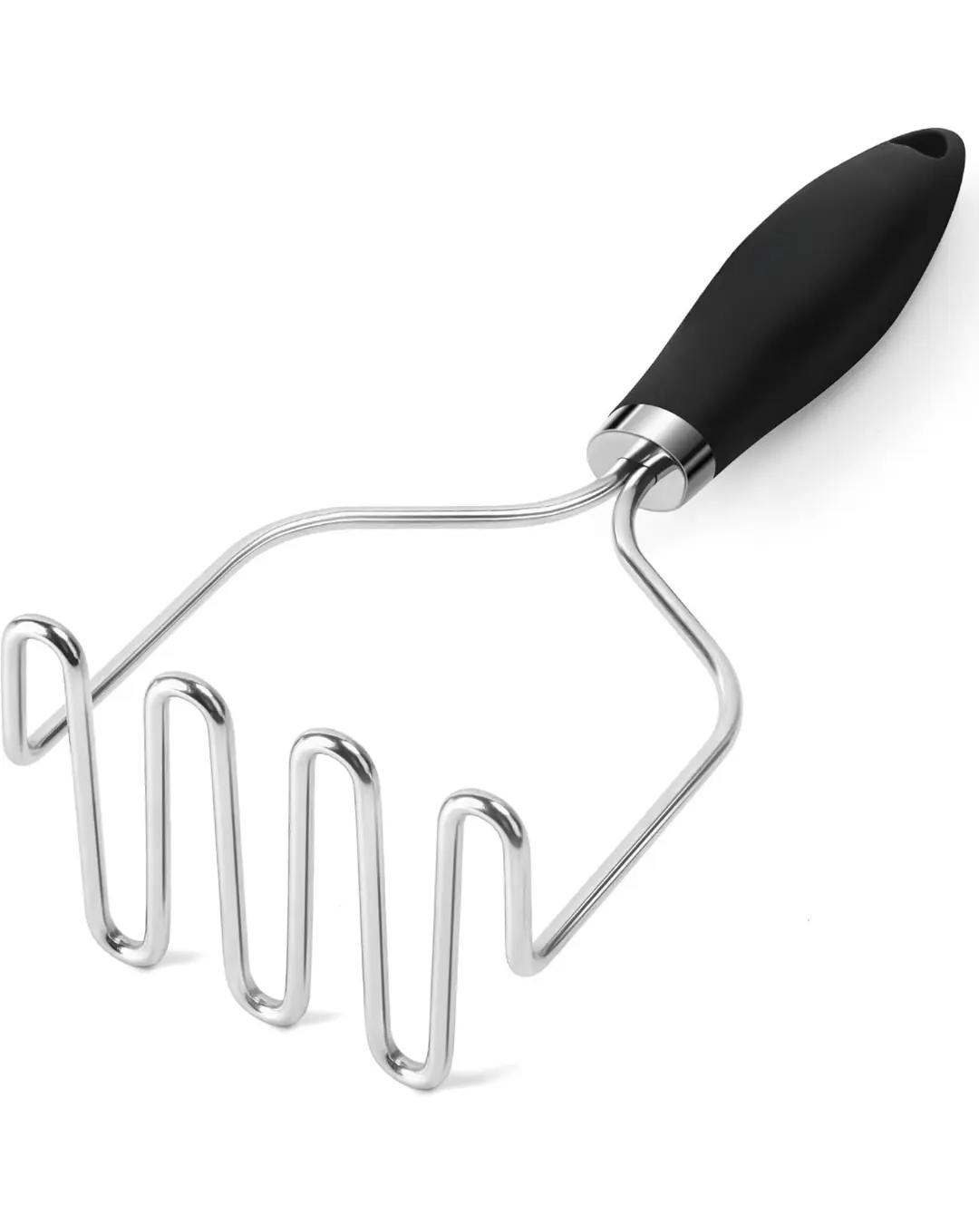 Potato Masher Stainless Steel, Mashed Potato Masher Kitchen Tool, Durable Mash Potatoes Masher, Soft Non-slip Handle, Kitchen Utensils, Kitchen Gadgets (Black)