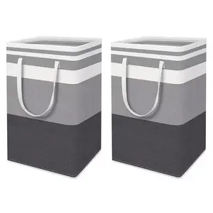 2/3PCS Portable Large-Capacity Laundry Storage Basket, Waterproof Independent Laundry Basket, Foldable Dirty Clothes Basket, With Carry Handle, For Laundry Room, Bathroom, Bedroom, Dormitory Clothing Storage, Dirty Clothes, Toy Storage Basket.