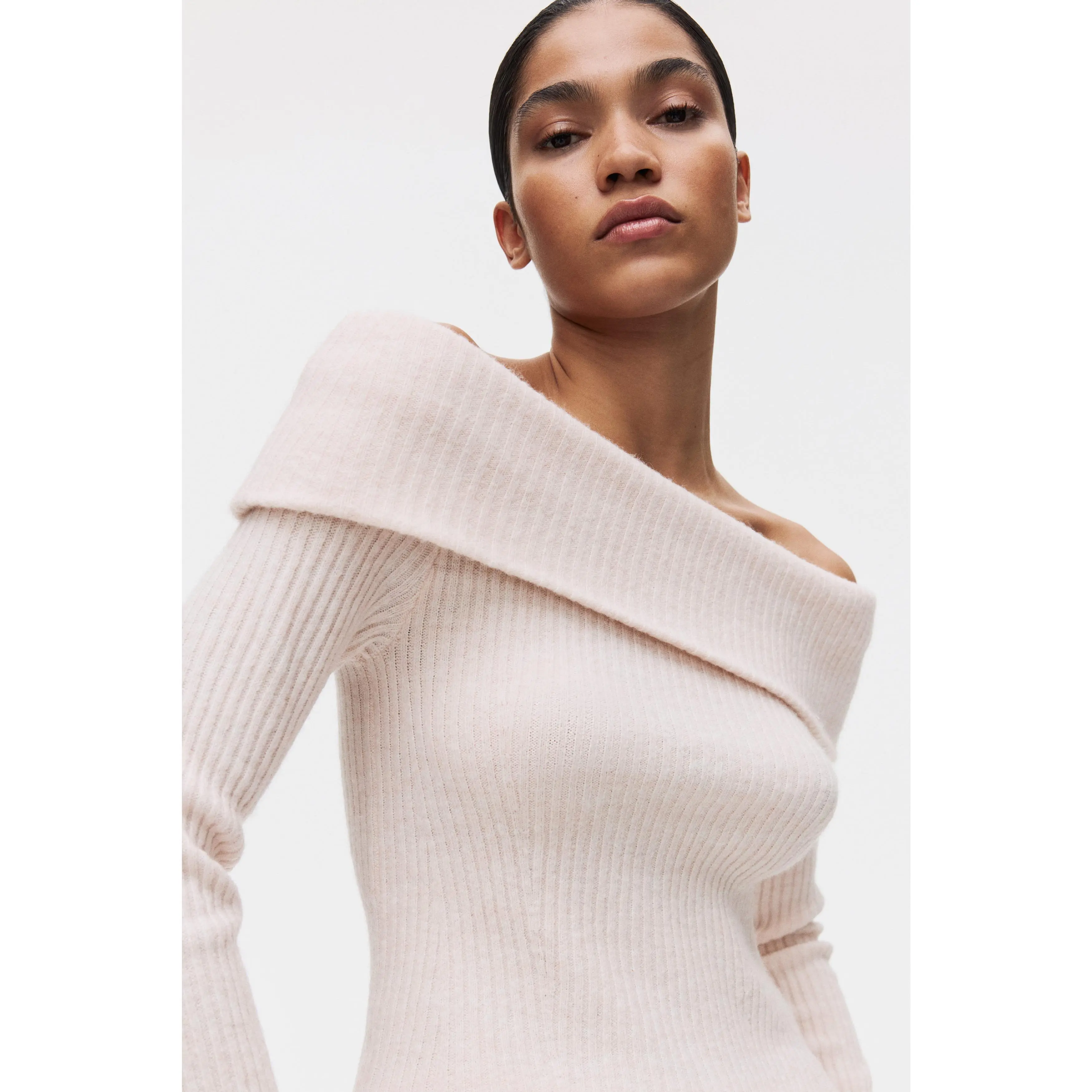H&M Rib-knit off-the-shoulder top - TikTok Shop