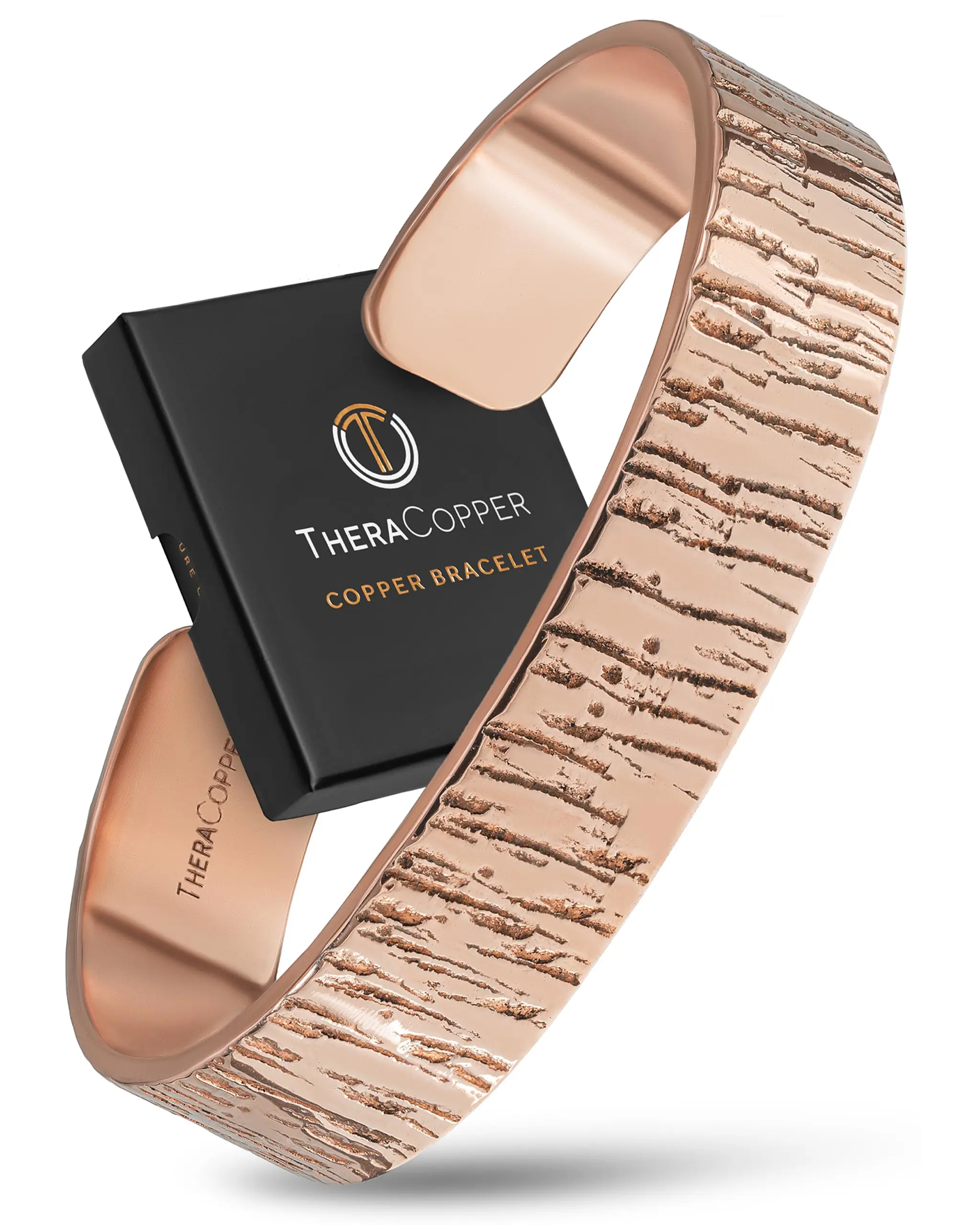 TheraCopper Copper Bracelet for Men & Women (Timber) — 100% Pure Copper Bracelets — Raw, Solid & Uncoated Authentic Handmade Tibetan Bracelet Cuff Bangles