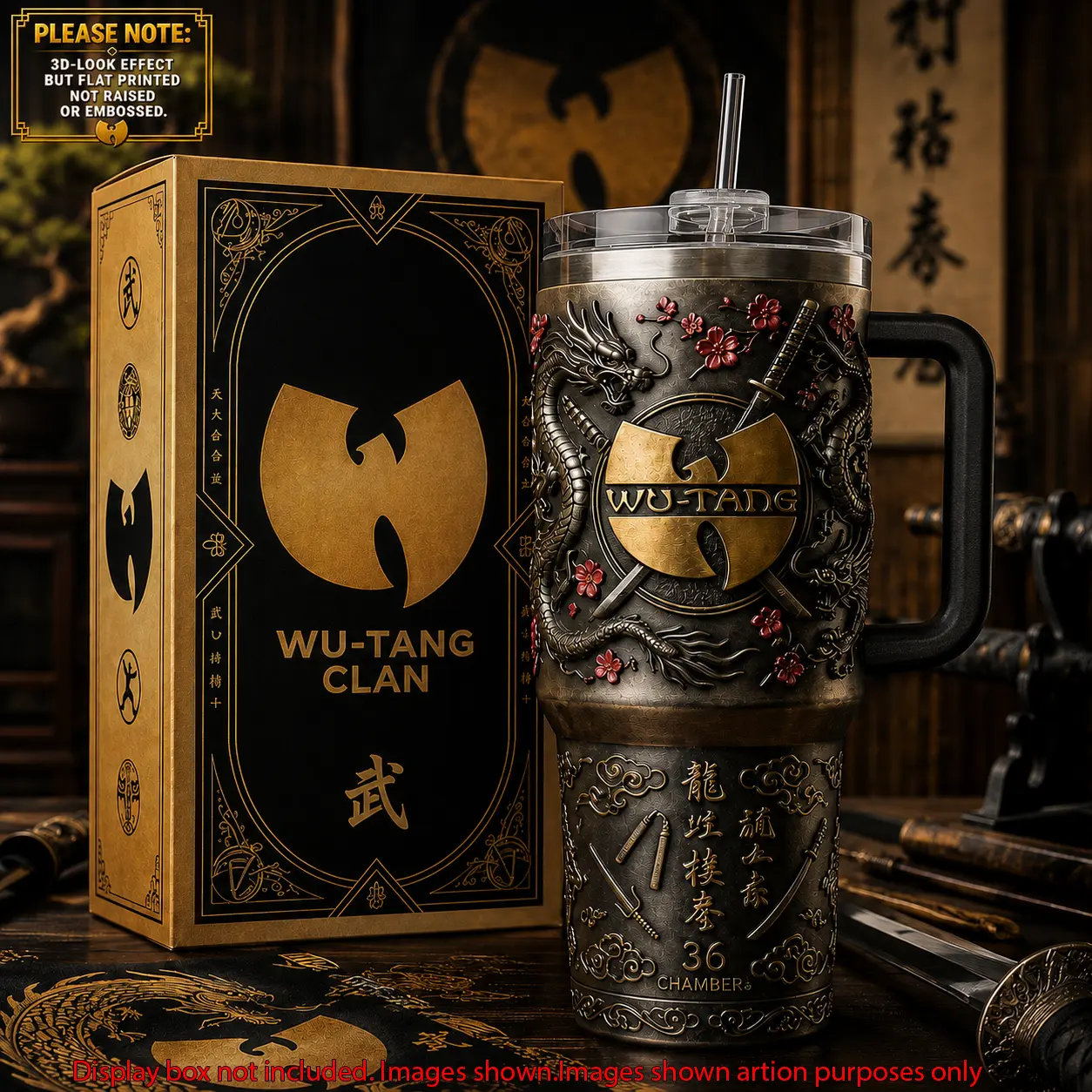 Wu-Tang Clan The Final Chamber 40oz Tumbler, Shaolin Hip Hop Stainless Steel Travel Mug, Protect Ya Neck Graphic Cup, Rap Music Fan Gift, WuTangClan, TheFinalChamber, 36Chambers
