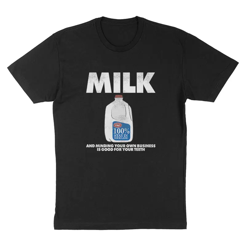 Men's "Stay In Your Lane" 100% Cotton Graphic T-Shirt - Funny Sarcastic Screen-Printed Tee, Milk Jug Print, Mind Your Own Business Quote, True-to-Size Vintage Graphic T Shirts, Funny Graphic Tee