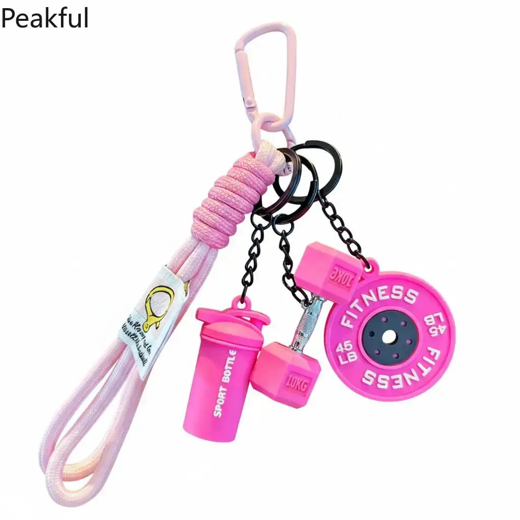 Mini Fitness Weight Plate Keychain Set, Popular Cute Silicone Gym Charm with Durable Lanyard, Stylish Athletic Fashion Jewelry for Men and Women, vivid fitness shape & long-lasting material, backpack embellishment and holiday gift giving to workout fans
