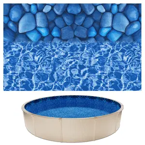 VEVOR 24ft Pool Liner, Round UniBead Swimming Pool Liner for 52 in Wall Height, Premium Vinyl, Easy Install with Leak-Proof Patches, Designed for Steel Sided Above-Ground,Outdoor, Boulder Swirl