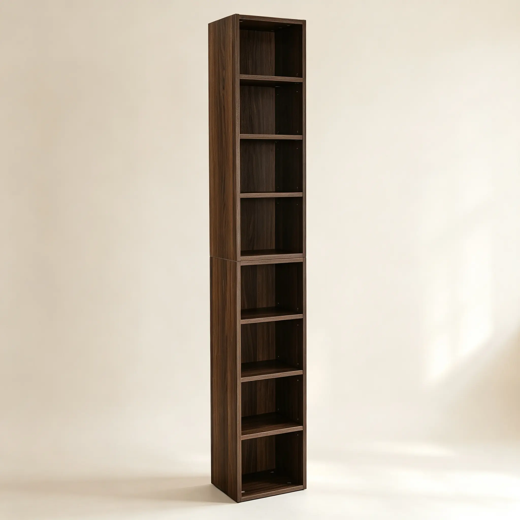 8-Tier Adjustable Shelf Media Tower Rack - Tall, Narrow, Slim CD/DVD Storage Cabinet, Multi-functional Indoor Furniture for Home Office, Living Room