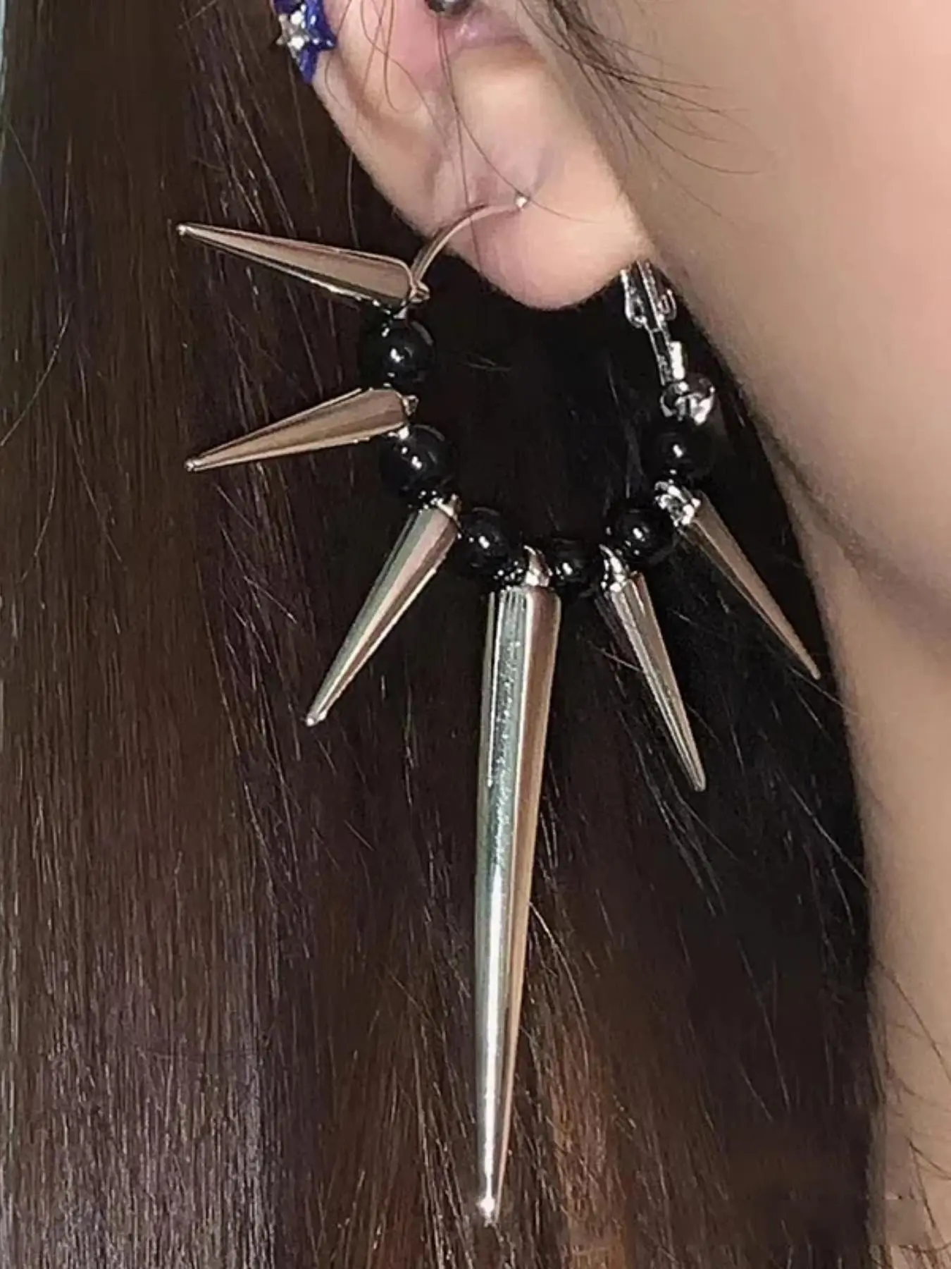 Fashion Unique Design Punk Rivet Drop Dangle Fashionable Earrings, Unisex Y2K Party Jewelry Gift, Geometric Casual Style, All Seasons Wear