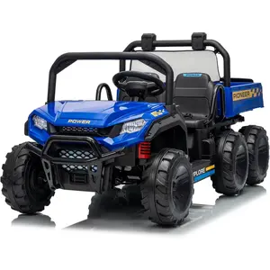24V 4WD Kids Electric Ride On Dump Truck, 2 Seater Ride On Car for Kids, UTV with Parent Remote Control, All-Terrain Off-Road Electric Vehicle, LED Headlights Built-in Music, Shock Suspension Lockable Doors Ride On Car Toy for Boys Girls Outdoor Play