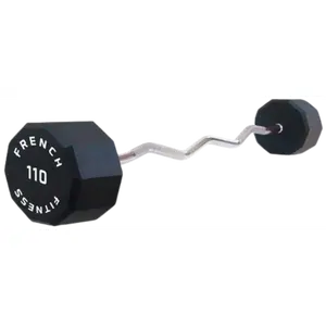 French Fitness EZ Curl Urethane Barbell 110 lbs - Single (New)