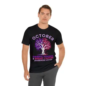 October Domestic Violence _ Breast Cancer Awareness Month T-Shirt