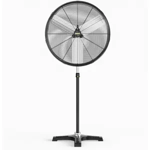 【Summervibes】20/24" Industrial Pedestal Fan,7600CFM High Velocity and Heavy Duty Standing Fan, Metal Fan with One-touch Oscillating Function, Adjustable Height, for Shop, Patio, Garage, UL Listed