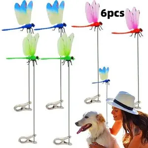3D Metal Dragonfly Rod Clip, Outdoor Garden Decoration, Waterproof Dragonfly Clip ,A garden birdand flying insect dispersal device suitable forindoor and outdoor gardens,Creative Home Accessories,