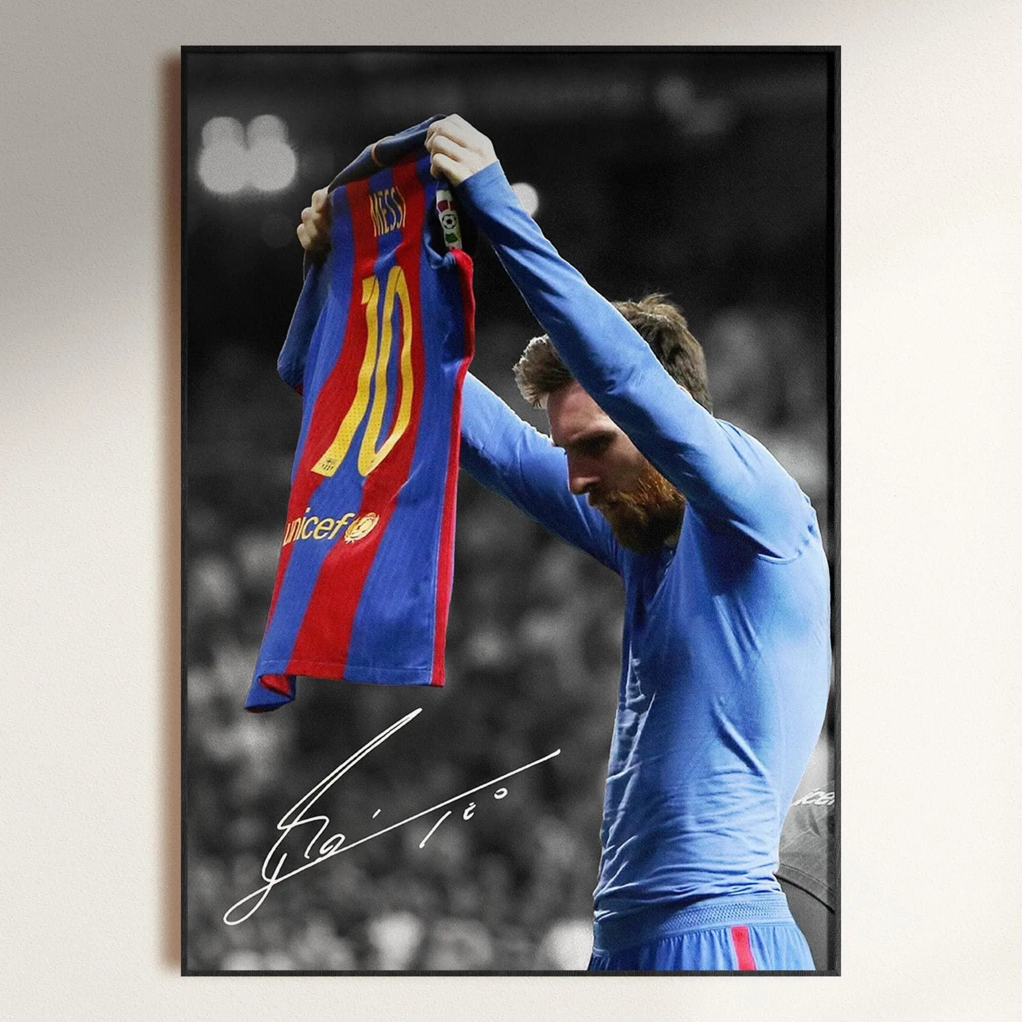 Lionel Messi Poster, Soccer Legend Signed Football Poster Download( Unframed - Print Only )
