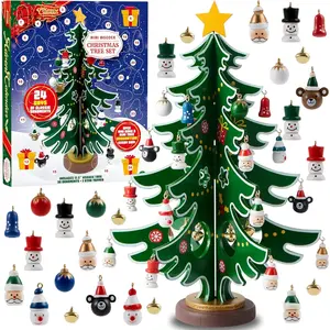 2025 Christmas Advent Calendar, 24 Days Countdown Calendar with Christmas Tree 24 PCS Ornaments for Boys Girls & Kids Party Favors, Classroom Prizes Xmas Gift, Xmas Tree Countdown