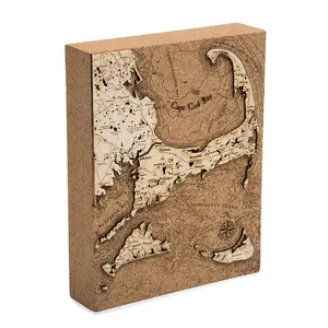 Cape Cod Topographic Cork Decoration