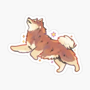 Cute Dog Daily Joy Illustration Sticker – Waterproof Decal