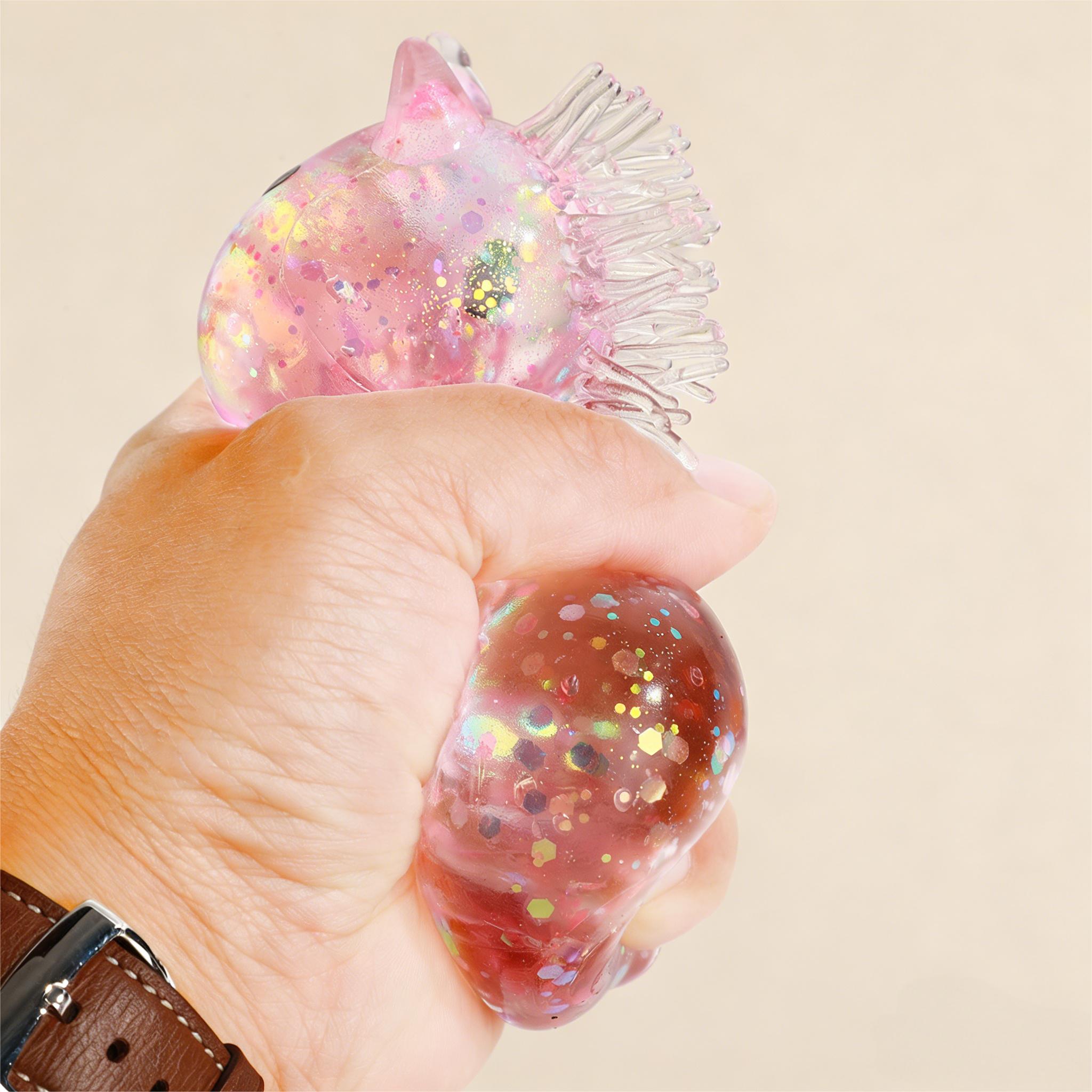 3pc Glitter Unicorn Squishy Toy, Cute Transparent Stress Relief Squeeze Toy with Sparkle Flakes, Soft Slow Rising Fidget Toy for Kids Adults, Anxiety Relief Sensory Toy for Birthday Party Favors, Classroom Prizes, Gift