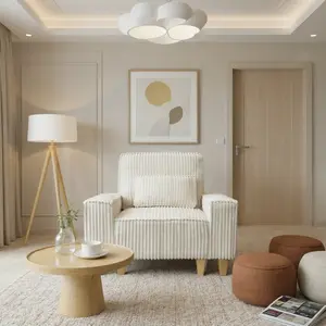 Healing-style corduroy single sofa, welding relaxation into everyday life.