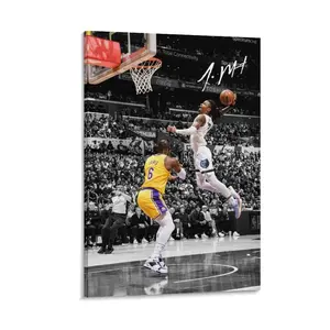 [ SALE UP TO 45% ] Ja Morant Dunk Canvas Print, Classic Basketball Wall Art Poster, Sports Fan Gift