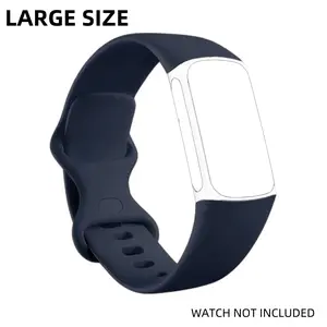 Replacement Bands Compatible with Fitbit Charge 5 Bands_Fitbit Charge 6 Bands for Women Men, Silicone Fitness Sport Wristbands for Women Men Small Large (Large, Black) _ Sports & Outdoors